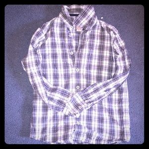 Thin Stripped Button Down Collared Tee